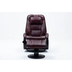 Top-grain Leather Swivel Recliner with Ottoman