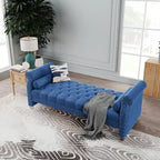Haven Chesterfield Velvet Upholstered Bench 72 - 71.0 In. W X 28.0 In. H X 29.0 In. D