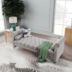 Haven Chesterfield Velvet Upholstered Bench 72 - 71.0 In. W X 28.0 In. H X 29.0 In. D