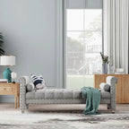 Haven Chesterfield Velvet Upholstered Bench 72 - 71.0 In. W X 28.0 In. H X 29.0 In. D