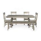 Traditional farmhouse Bench Seat Natural Look finish in Rowan Gray - 72 X 16 X 18