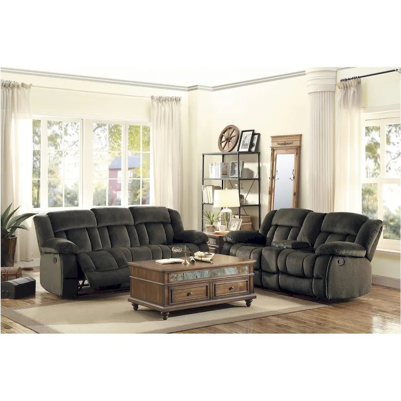 Elena Chocolate Fabric Living Room Set