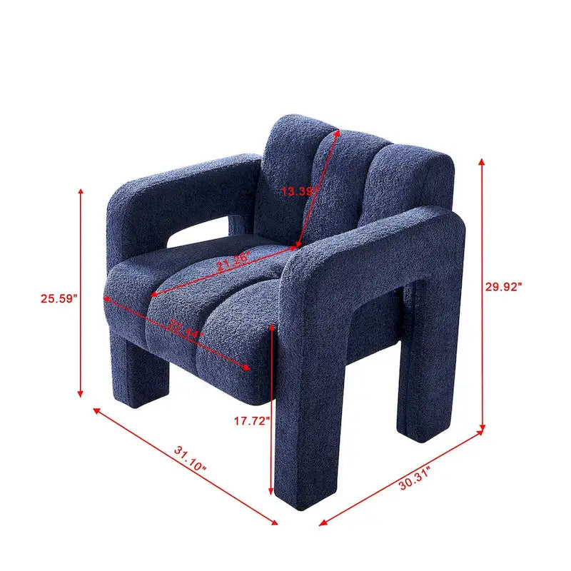 31.10 Wide Boucle Upholstered Accent Chair