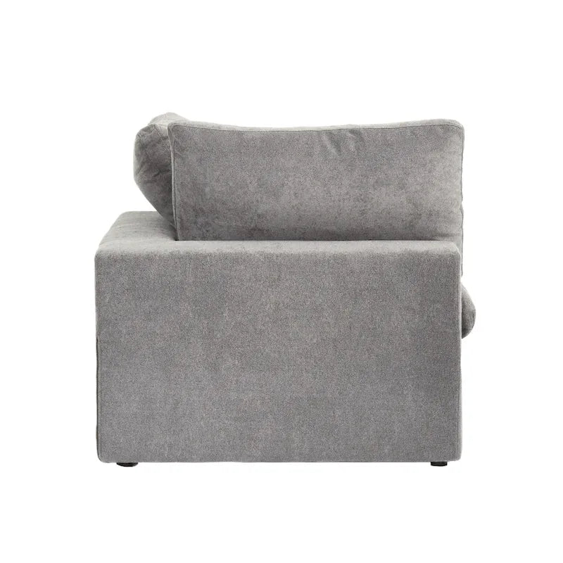 Large U-Shape Linen Reversible Modular Seating Component Sectional with 2 Ottoman