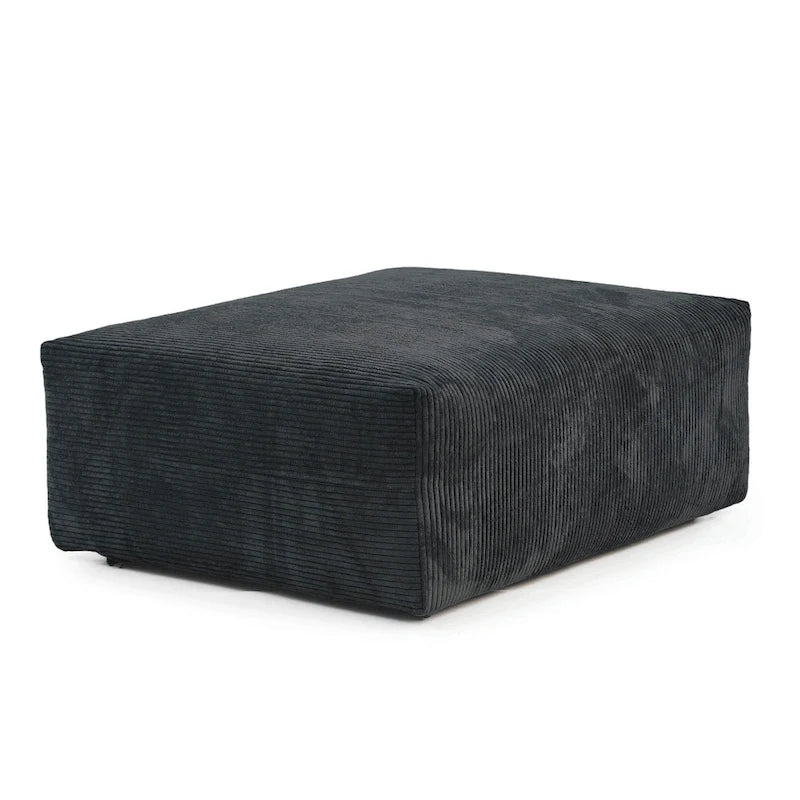 Large U-Shape Linen Reversible Modular Seating Component Sectional with 2 Ottoman