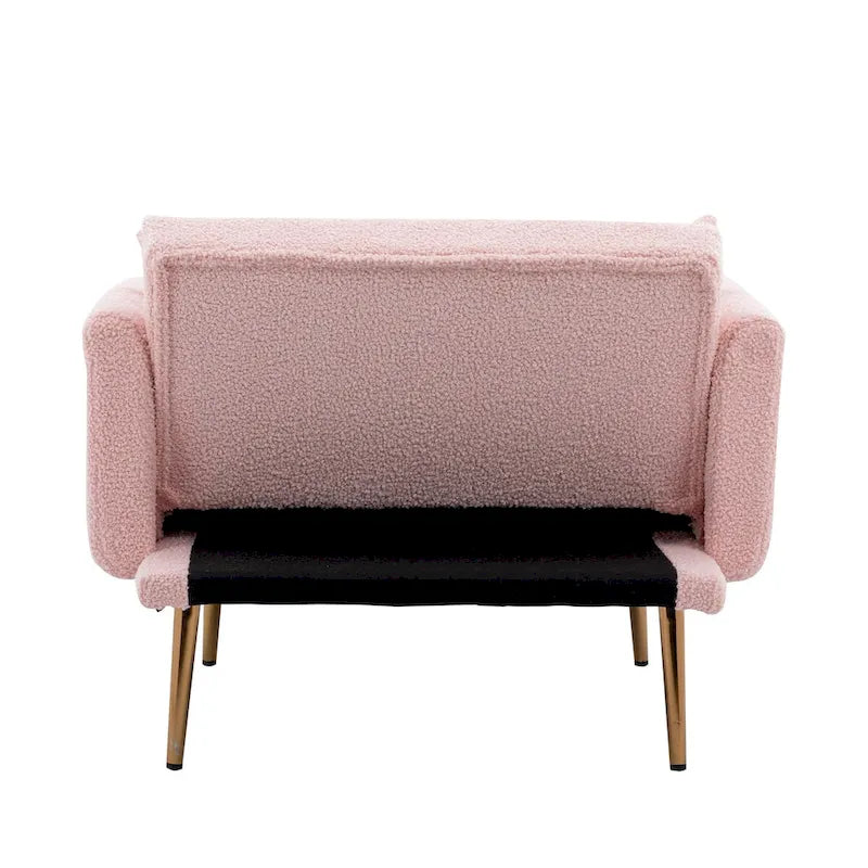 Chaise lounge chair/accent chair,Curved edges, padded with thick foam and upholstered with high-quality fabric