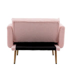 Chaise lounge chair/accent chair,Curved edges, padded with thick foam and upholstered with high-quality fabric