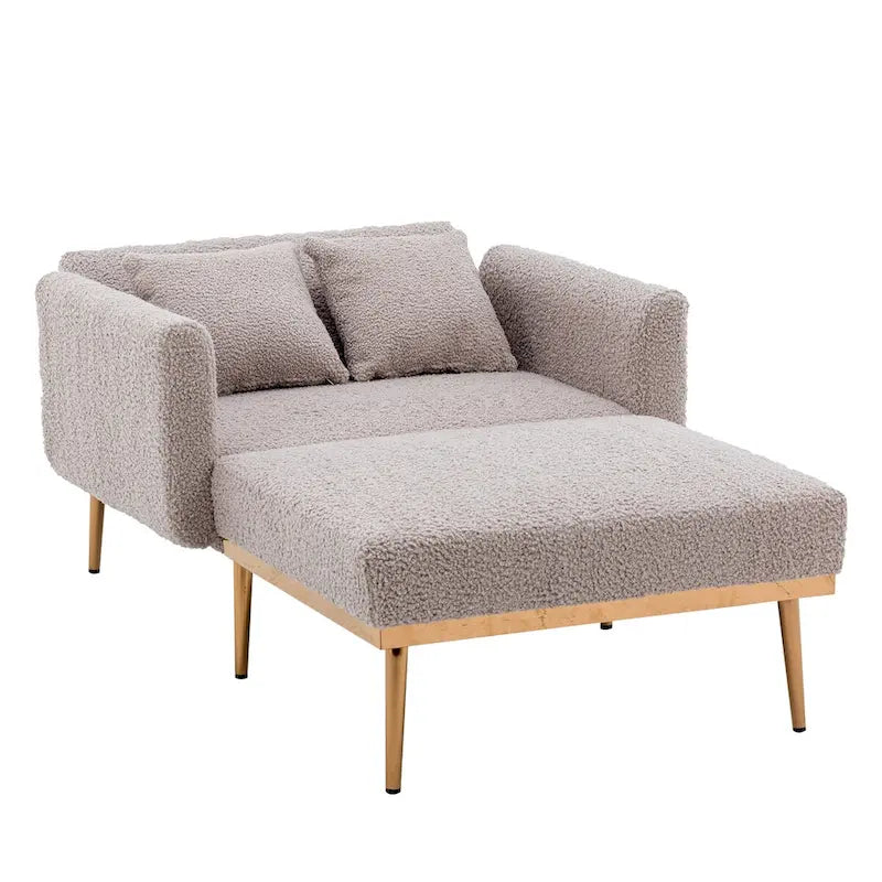 Chaise lounge chair/accent chair,Curved edges, padded with thick foam and upholstered with high-quality fabric