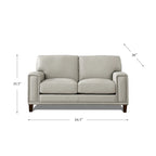 Hydeline Hayward Top Grain Leather Loveseat with Feather, Memory Foam and Springs