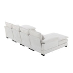 6-seat U-shaped Sectional Sofa, Sleeper Sectional with Waist Pillows for Living Room, Apartment