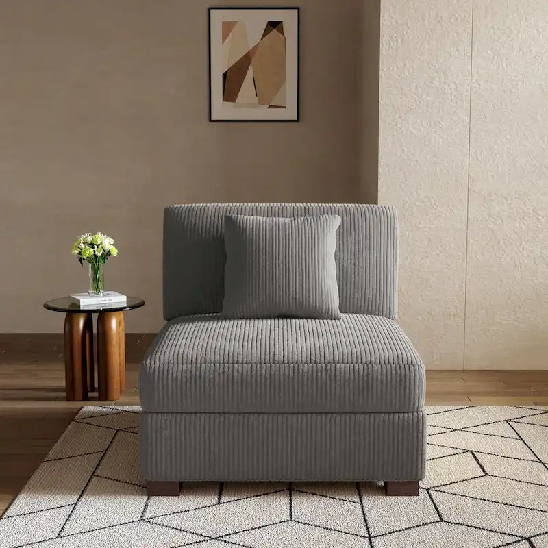 Modern Modular Sectional Sofa Corduroy Chaise Lounges