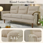 OVIOS Fluffy Cushion Wood Leg Indoor Sofa