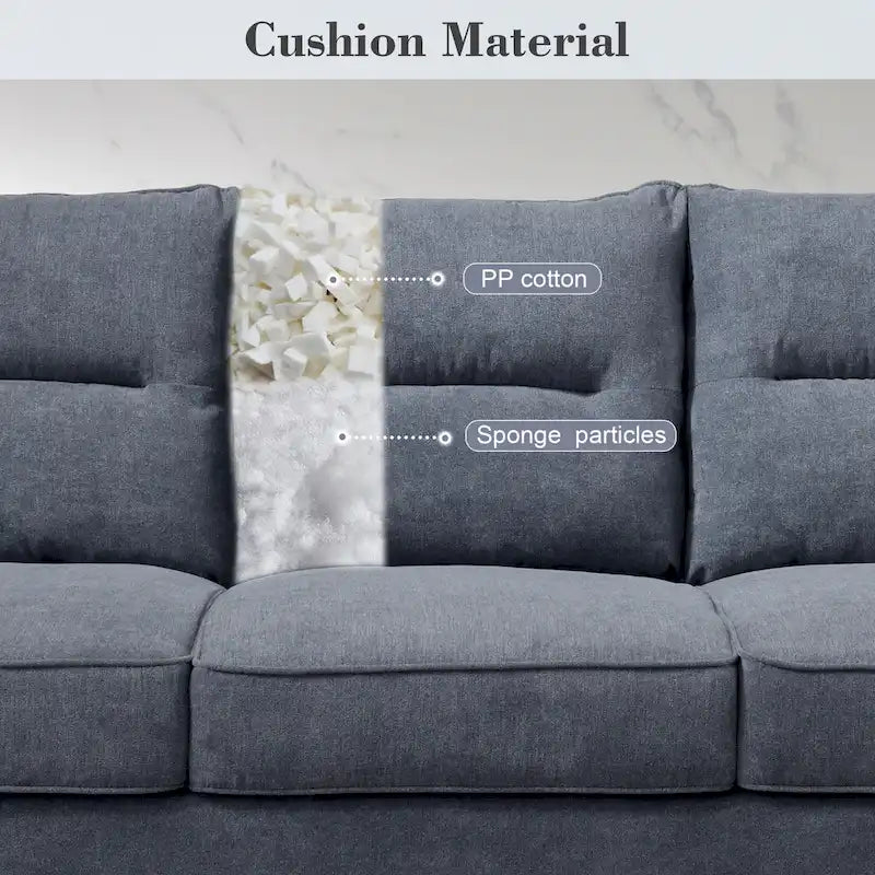 OVIOS Fluffy Cushion Wood Leg Indoor Sofa