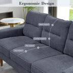 OVIOS Fluffy Cushion Wood Leg Indoor Sofa