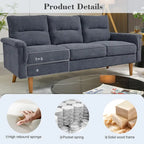 OVIOS Fluffy Cushion Wood Leg Indoor Sofa