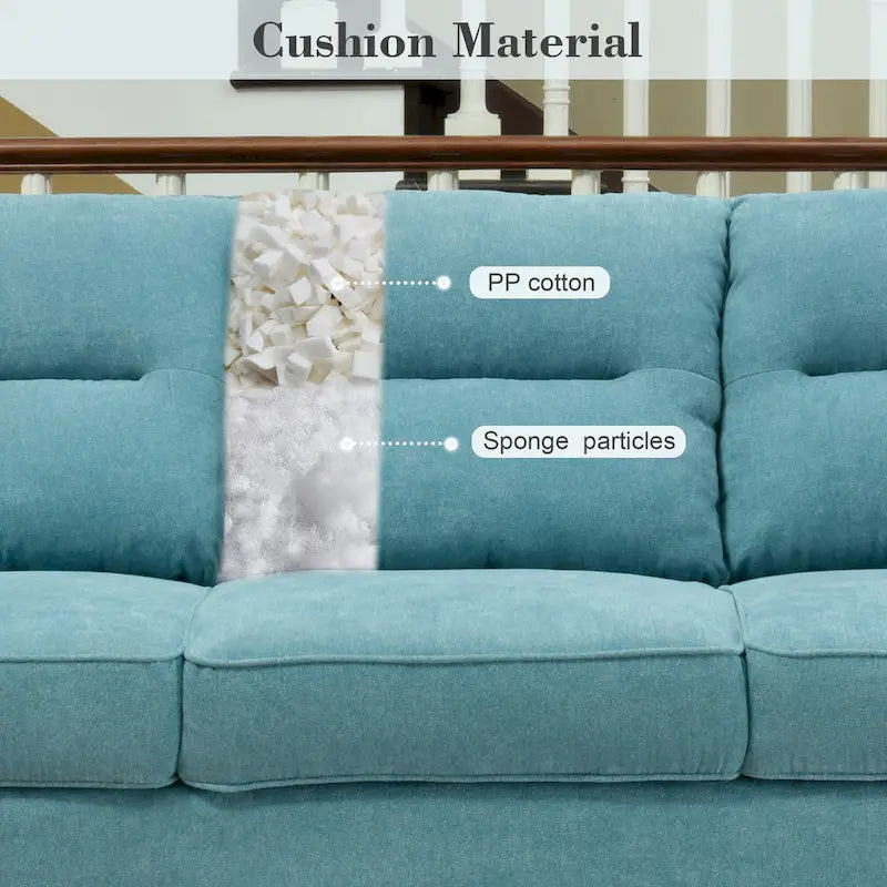 OVIOS Fluffy Cushion Wood Leg Indoor Sofa