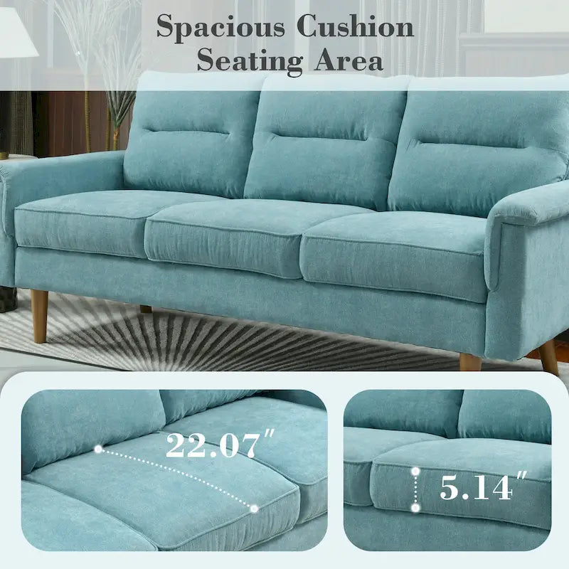 OVIOS Fluffy Cushion Wood Leg Indoor Sofa