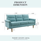 OVIOS Fluffy Cushion Wood Leg Indoor Sofa