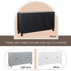 Large Storage Space Sideboard, 4 Door Buffet Cabinet with Pull Ring Handles for Living Room, Dining Room (Navy)