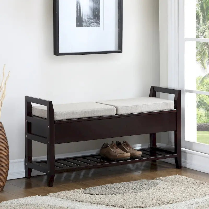Espresso Storage Shoe Bench