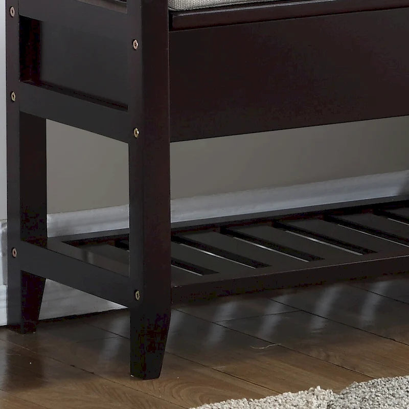 Espresso Storage Shoe Bench