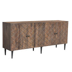 Caden Wave Pattern Wood 4-Door Sideboard