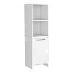 Kitchen Pantry Feery, Single Door Cabinet, Interior and External Shelves, White Finish