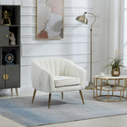 Modern Velvet Accent Chair with Ottoman for Living Room/Bedroom/Nail Salon