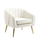 Modern Velvet Accent Chair with Ottoman for Living Room/Bedroom/Nail Salon