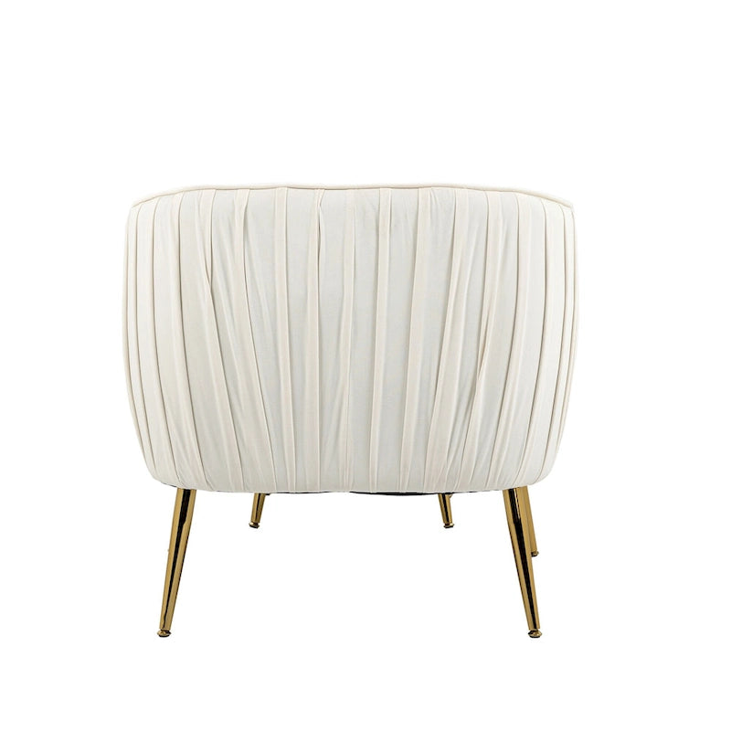 Modern Velvet Accent Chair with Ottoman for Living Room/Bedroom/Nail Salon