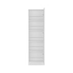 Shoe Rack Chimg, Mirror, Five Interior Shelves, Single Door Cabinet, White Finish