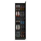 Shoe Rack Chimg, Mirror, Five Interior Shelves, Single Door Cabinet, White Finish