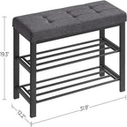 3-Tier Shoe Rack for Entryway - 12.2D x 31.9W x 19.3H
