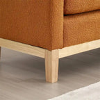 Elegant Upholstered Bench,Ottoman with Wood Legs & Bolster Pillows
