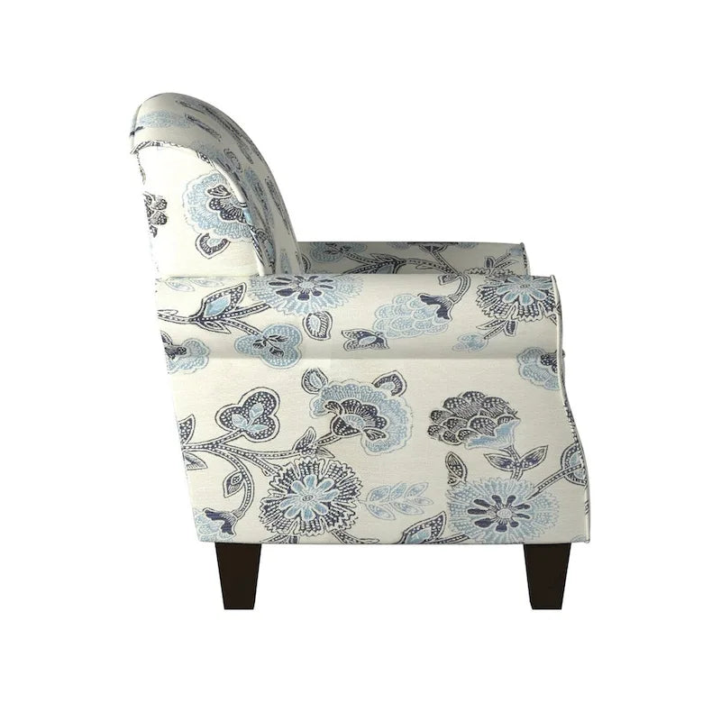 Maya Indigo Cream and Blue Accent Chair
