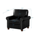 Living Room Sofa Single Seat Chair with Wood Leg Faux Leather