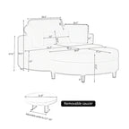 Corduroy Sofa Chair with Ottoman, 2 Throw Pillows and 1 Waist Pillow