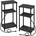 Narrow Side Table with Charging Station - 15.35D x 11.8W x 22.8H