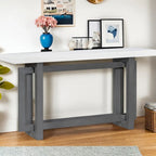 Console Table with Industrial-inspired Concrete Wood Top, Extra Long Entryway Table for Entryway, Hallway, Living Room
