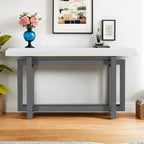 Console Table with Industrial-inspired Concrete Wood Top, Extra Long Entryway Table for Entryway, Hallway, Living Room