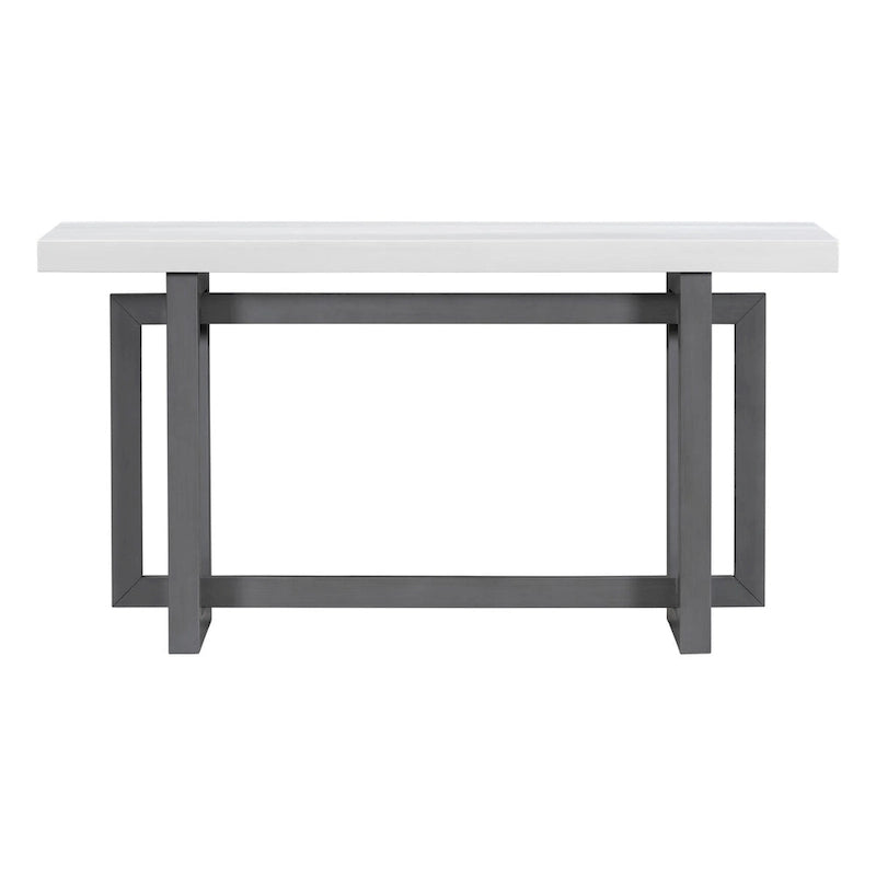 Console Table with Industrial-inspired Concrete Wood Top, Extra Long Entryway Table for Entryway, Hallway, Living Room
