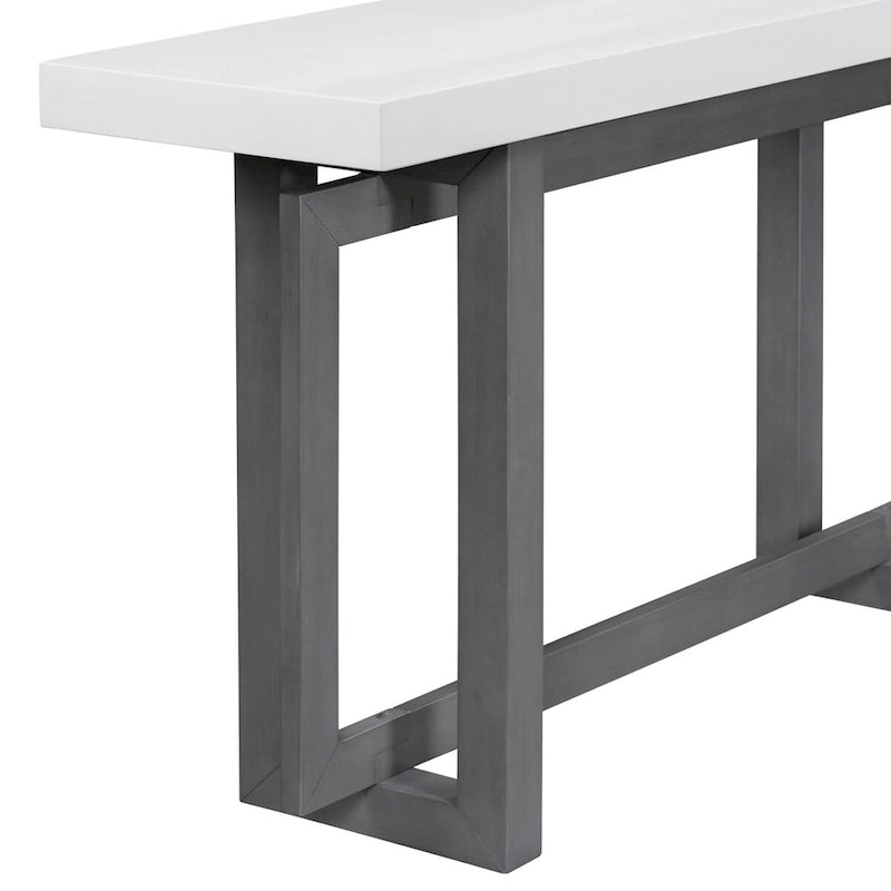 Console Table with Industrial-inspired Concrete Wood Top, Extra Long Entryway Table for Entryway, Hallway, Living Room