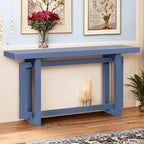 Console Table with Industrial-inspired Concrete Wood Top, Extra Long Entryway Table for Entryway, Hallway, Living Room