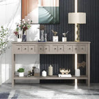 Rustic Entryway Console Table with Storage