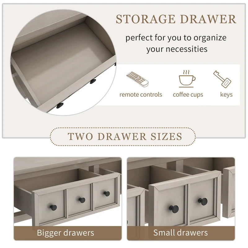 Rustic Entryway Console Table with Storage