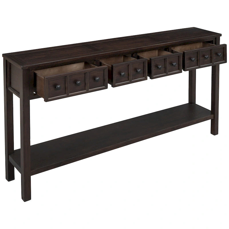 Rustic Entryway Console Table with Storage