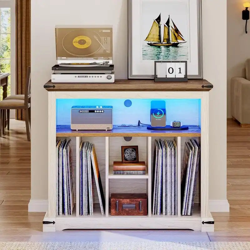Large Record Player Stand - 15.7D x 31.5W x 28.7H