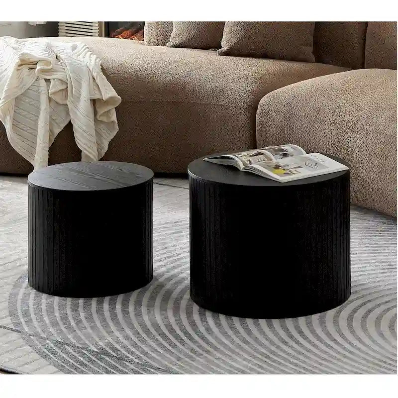 Nested Table Set 2 Pieces, Mdf Coffee Table Set Living Room
