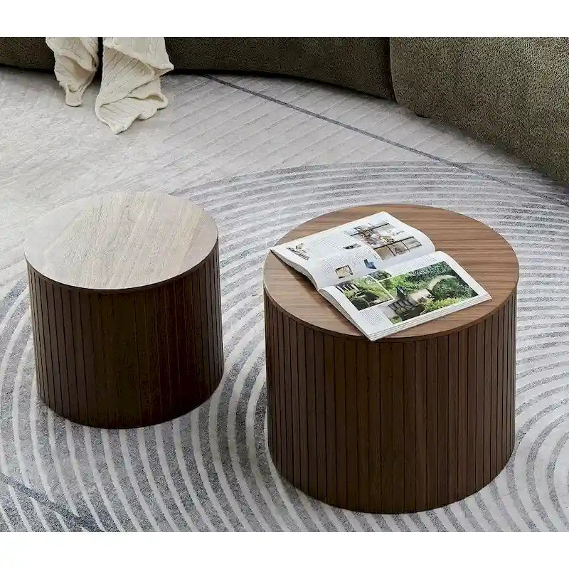 Nested Table Set 2 Pieces, Mdf Coffee Table Set Living Room