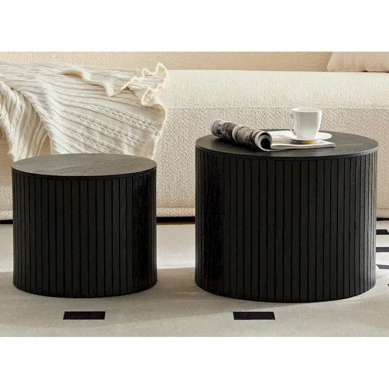 Nested Table Set 2 Pieces, Mdf Coffee Table Set Living Room